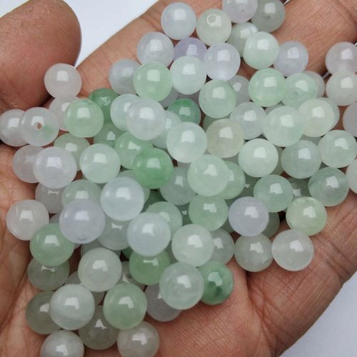 冰种翡翠珠子巴山玉石diy散珠手链项链玉石珠子