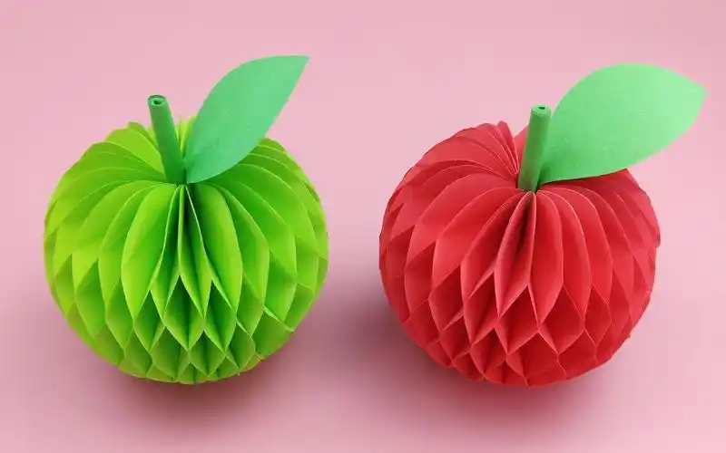 教你折漂亮的立体蜂窝苹果,平安夜的平安果,手工折纸diy教程