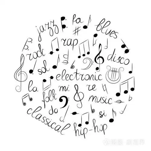 手绘的音乐符号集.