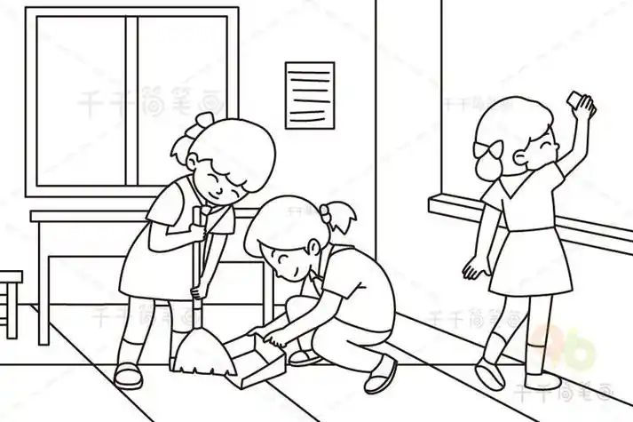 今天我值日熊孩子日记简笔画