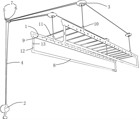 一种带横杆的手摇式多用晾衣架的制作方法