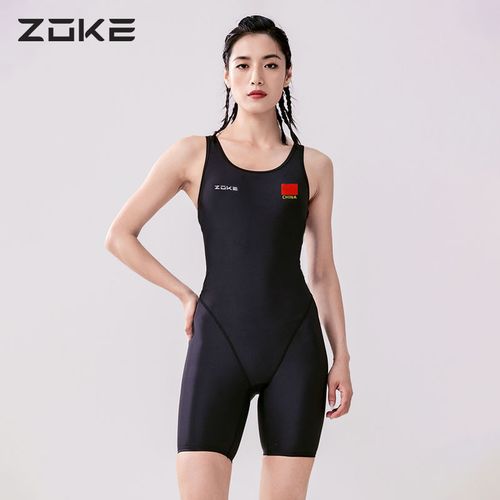 zoke洲克泳衣女连体五分专业竞技训练游泳馆专用泳装新款游泳衣