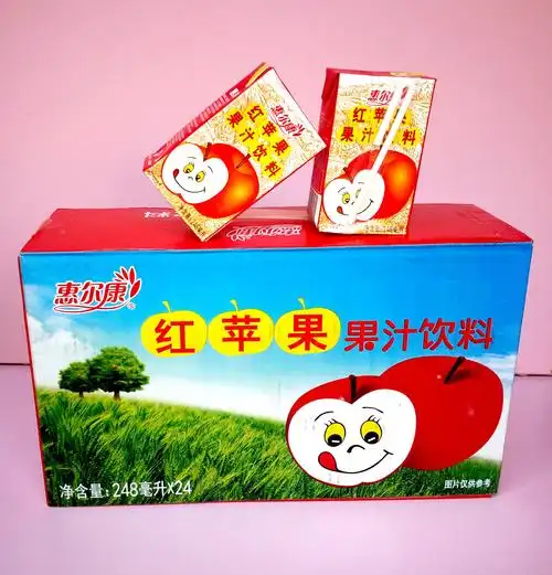 恵尔康红苹果果汁饮料248ml24盒老款整箱包邮