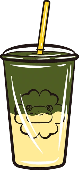 手绘卡通描边咖啡店食物饮品插画元素抹茶