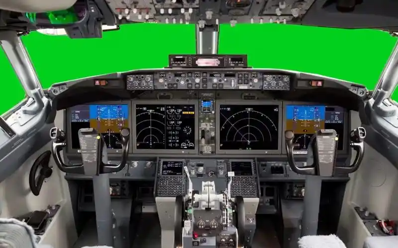 【绿幕素材】波音747驾驶舱