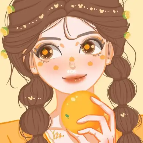 卡通头像橘子味女孩