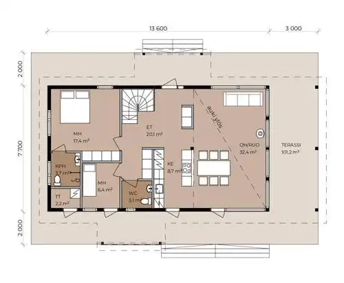 木屋户型敞亮的湖边双层小木屋