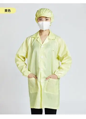 静电衣蓝色白色防尘防静电服工作服大褂电子厂车间无尘服 短袖蓝色