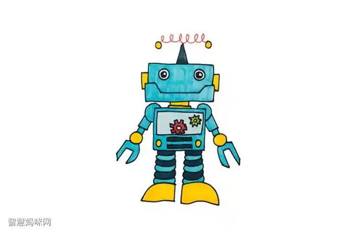 未来机器人简笔画儿童