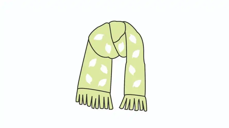围巾怎么画 - 简笔画 - 懂得围巾的简笔画怎么画彩色围巾简笔画画法