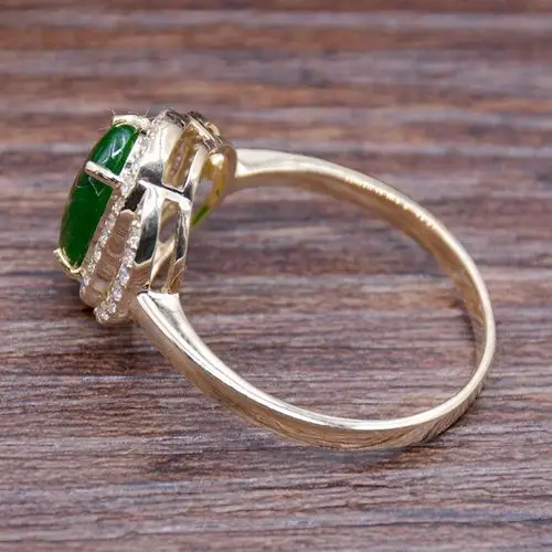 晟钧翡翠碧玉墨玉镶嵌戒指925银18k戒托女款珠宝定制来石加工