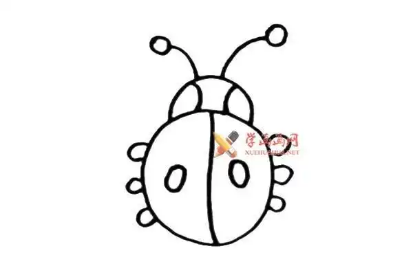 彩色甲壳虫的简笔画画法教程-儿童简笔画大全