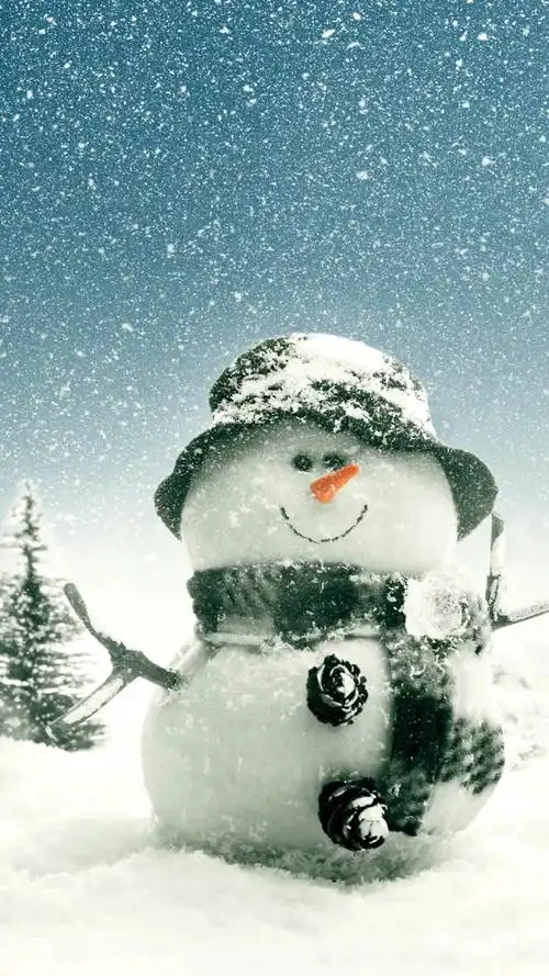 冬季可爱雪人图片手机壁纸