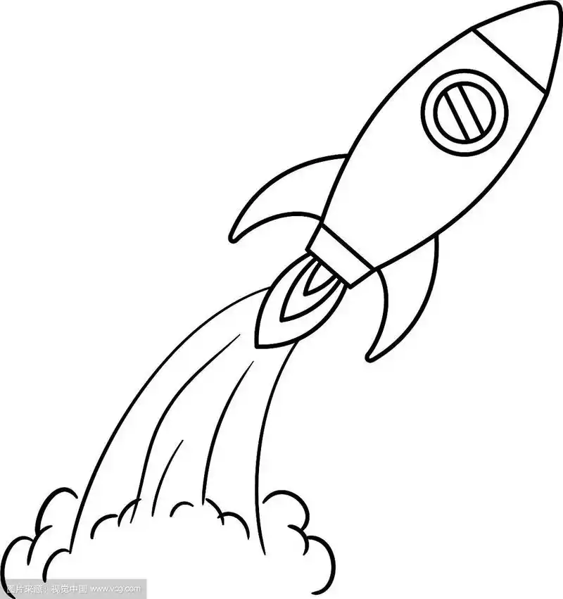 火箭在白色背景下起飞