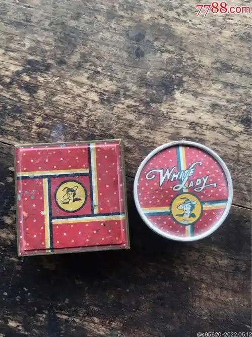 民国上海香粉盒一方一圆圆的有香粉仅供收藏民国上海富乐美香粉民国