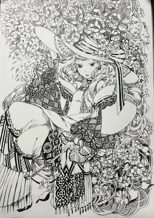 线语集临摹第二十四幅落花