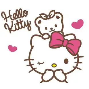 墙贴纸宿舍背景贴蝴蝶结hello kitty表情kt猫头女孩房装饰小熊