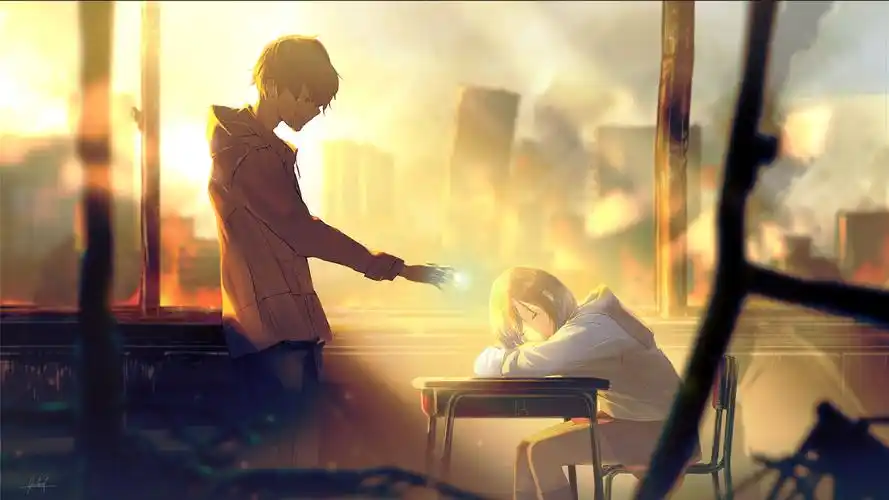 二次元卡通情侣高清桌面壁纸