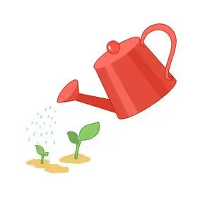 春天植树节栽种小树苗浇水动图gif