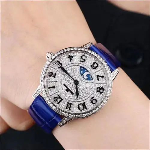 jaeger-lecoultre 积家约会系列18k白金原镶满钻自动机械女表