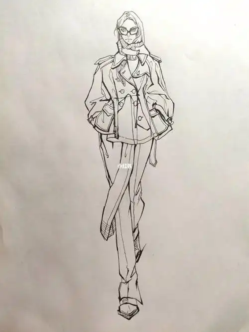 服装设计效果图线稿