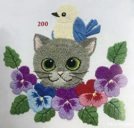 7款韩式刺绣猫咪,不要太漂亮!