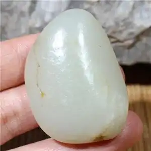 和田玉籽料白玉籽料原石独籽原皮原籽雪花玉新疆天然玉石手把件