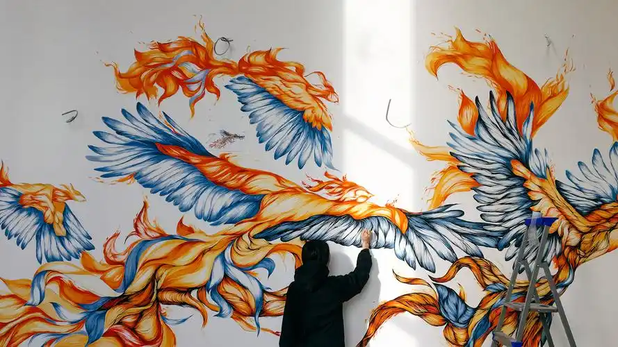 带有强烈个人风格的墙绘插画设计细腻有个性