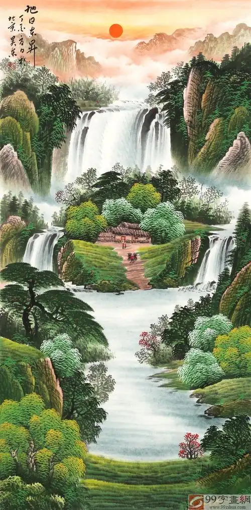 【已售】吴东 四尺《旭日东升》 著名易经风水画家