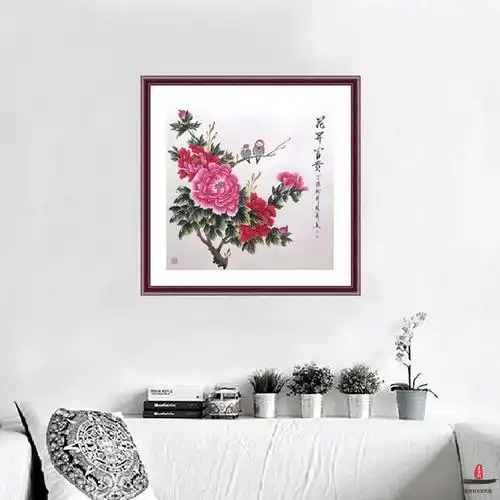客厅挂画富贵牡丹图