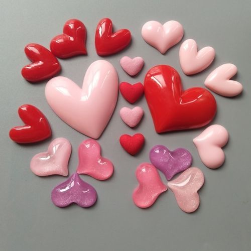 树脂粉红爱心磁性冰箱贴装饰吸铁石白板贴照片留言贴婚房桃心