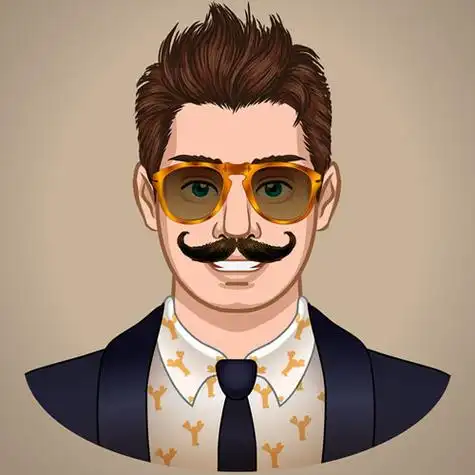 八字胡老男人头像