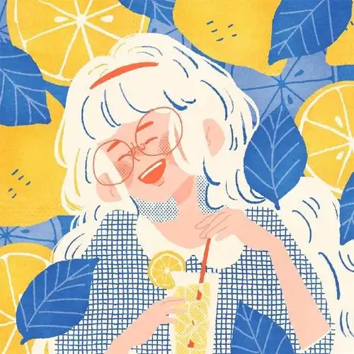 慵懒治愈!12张用色温馨的人物插画作品～来源:oimo.eee#人物插画