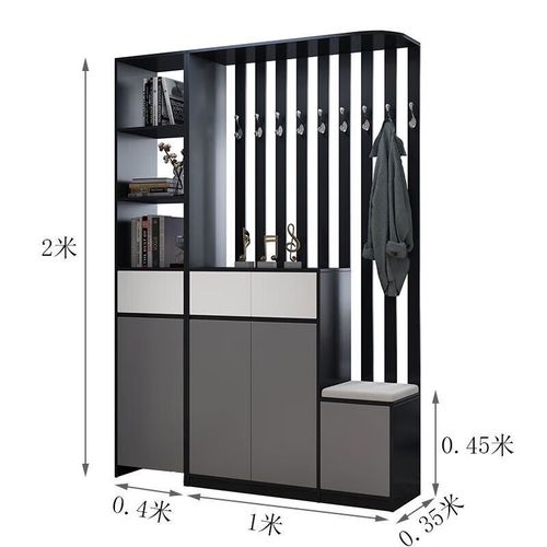 雅岛 进门鞋柜家用门口隔断柜客厅门厅柜简约现代玄关柜屏风分体挂