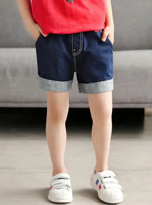 左西童装男童牛仔短裤儿童裤子男孩宽松中大童韩版潮夏装2018新款
