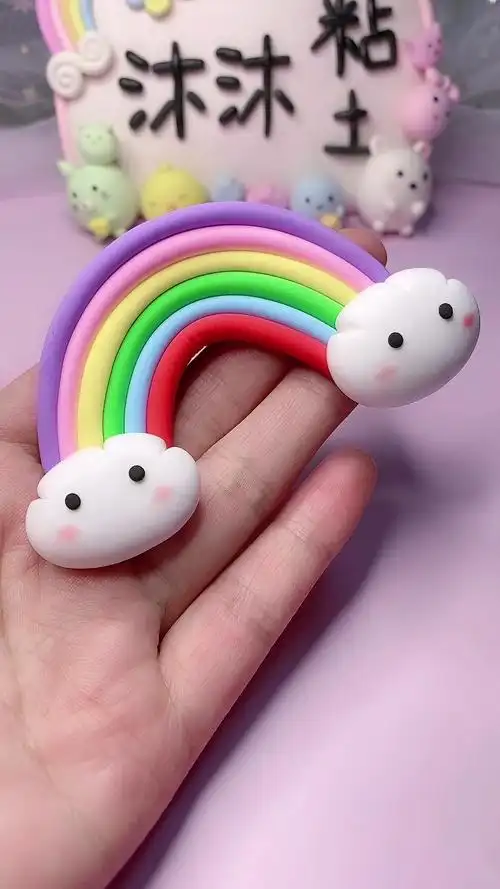 超轻粘土#超级简单的粘土彩虹