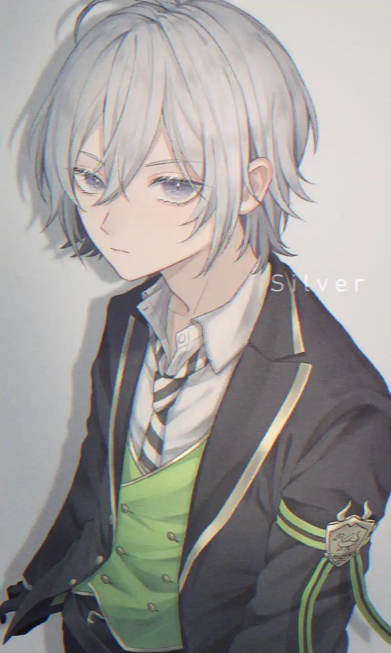 动漫人物插画分享——帅气的白发少年郎