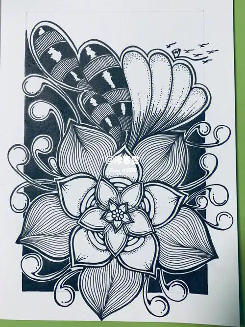 9595959595#线描   #线描  #禅绕画  #我的随手画  #手绘