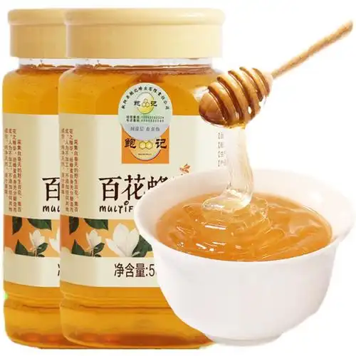 百花蜜洋槐蜜4瓶组合装鲍记百花蜜蜂蜜500gx4瓶组合装农家土蜂蜜天然