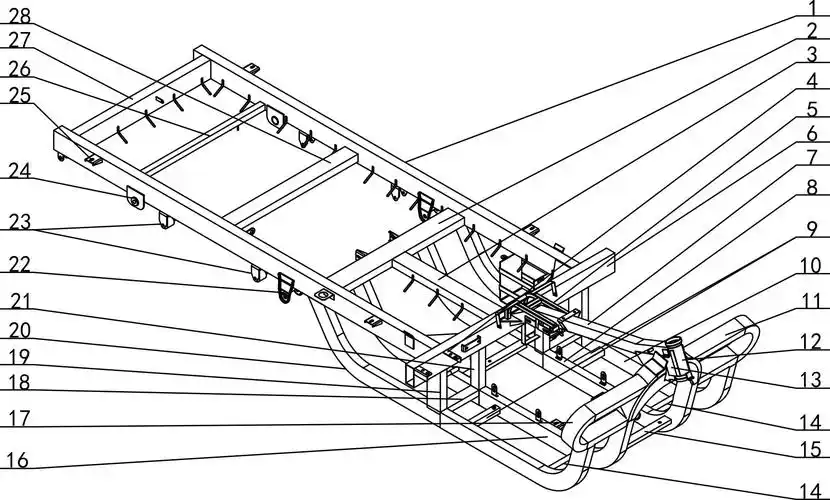 cn208602611u_一种三轮摩托车车架有效