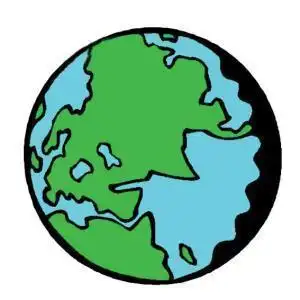 污染儿童简笔画保护地球上简笔画持续发展垃圾分类 可爱卡通地球填色