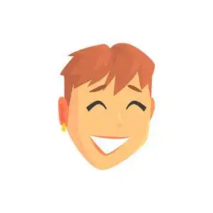 短头发,正面的女性人物卡通矢量插画年轻美丽微笑着女人的脸照片