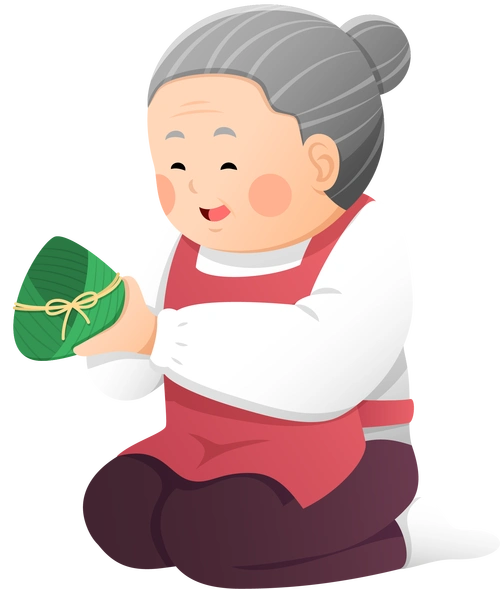 奶奶插画人物女人老人