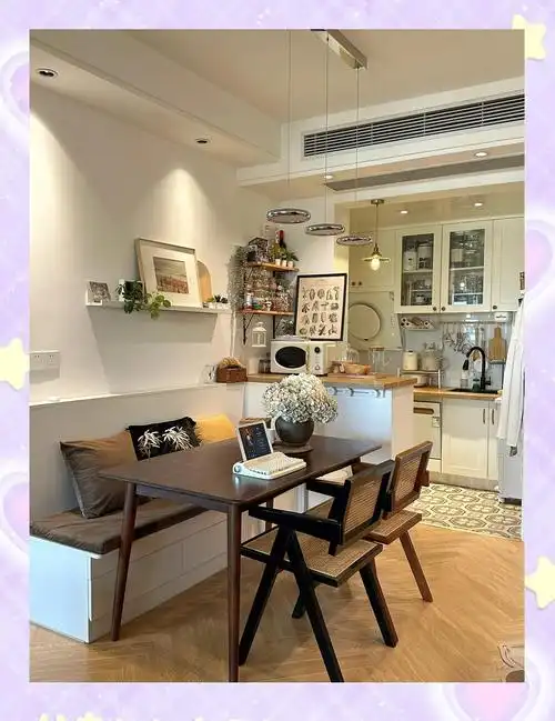 小户型餐厅卡座吧台设计,真是太棒了!