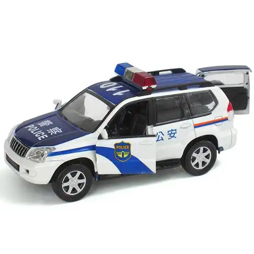 华一 彩珀越野警车 儿童玩具 合金汽车模型 警车声光回力玩具