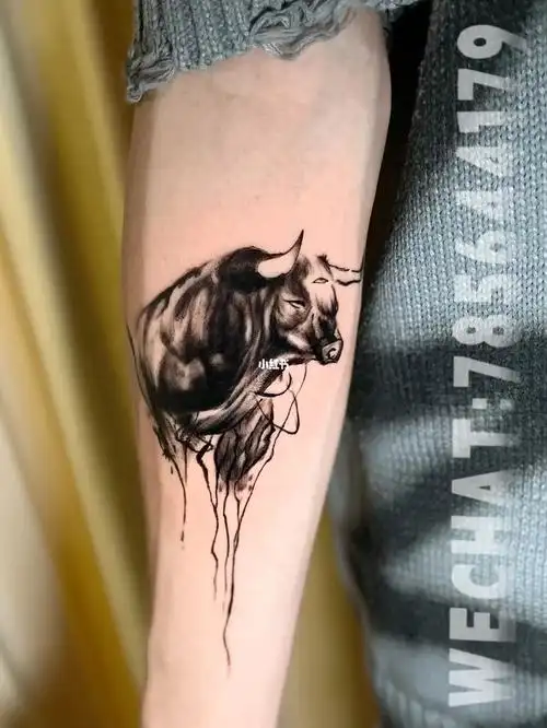 上海招纹身模特近期作品三眼写意牛