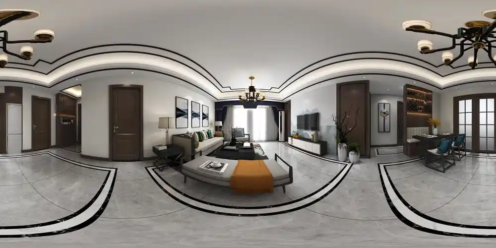 新中式家装全景 - 效果图交流区-建e室内设计网