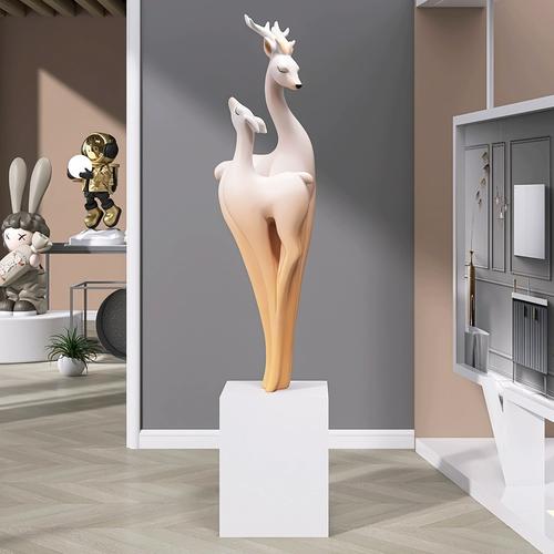 高档大型高档福鹿落地摆件开业礼物客厅家居饰品电视柜乔迁新居雕