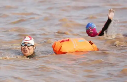 我市40多名游泳爱好者畅游黄河