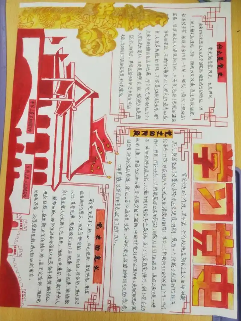 关于学习党史的手抄报